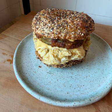 Speckled Plate with Sandwich